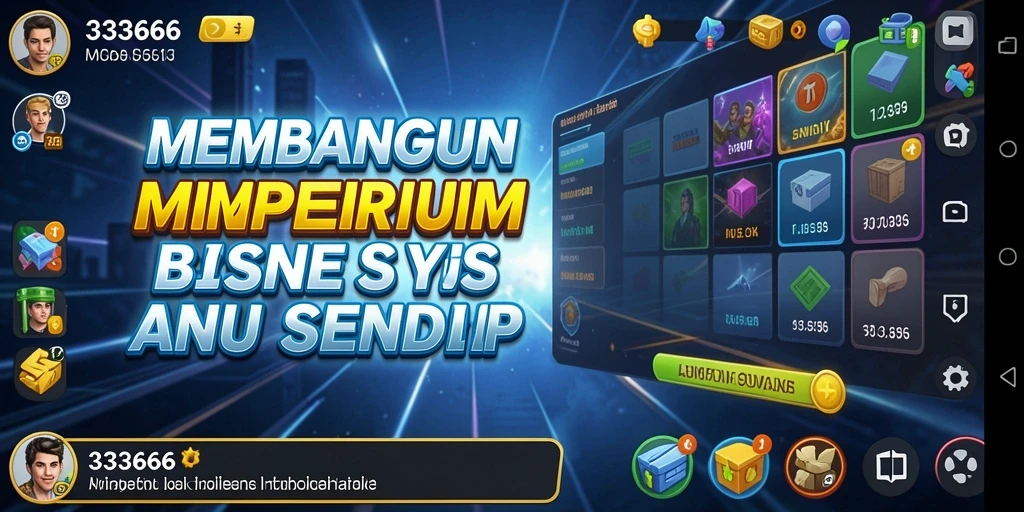 Screenshot gameplay 333666 menunjukkan aksi pengelolaan bisnis yang dinamis.