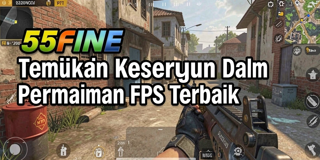 Tampilan gameplay menegangkan dari 55FIVE, aksi FPS yang seru.