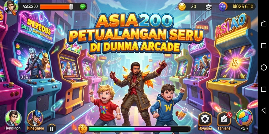 Tangkapan layar gameplay ASIA200 dengan aksi seru dalam level arcade.