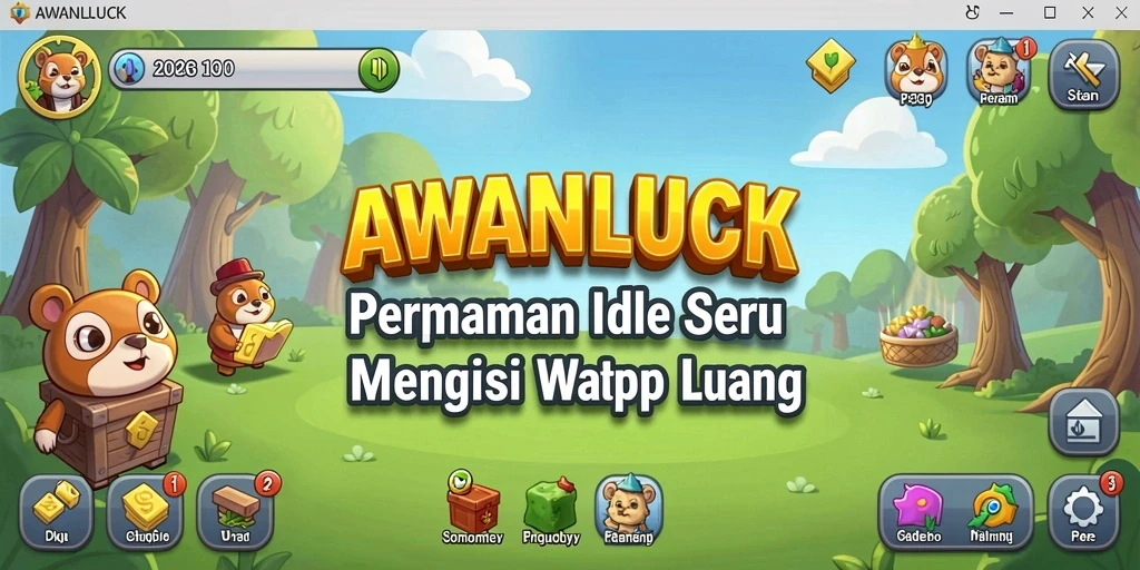 Screenshot gameplay AWANLUCK menampilkan aksi seru dan pengelolaan sumber daya.