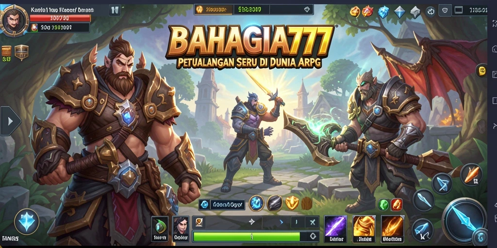 Tampilan dinamis gameplay BAHAGIA777 dengan aksi pertarungan yang intens.