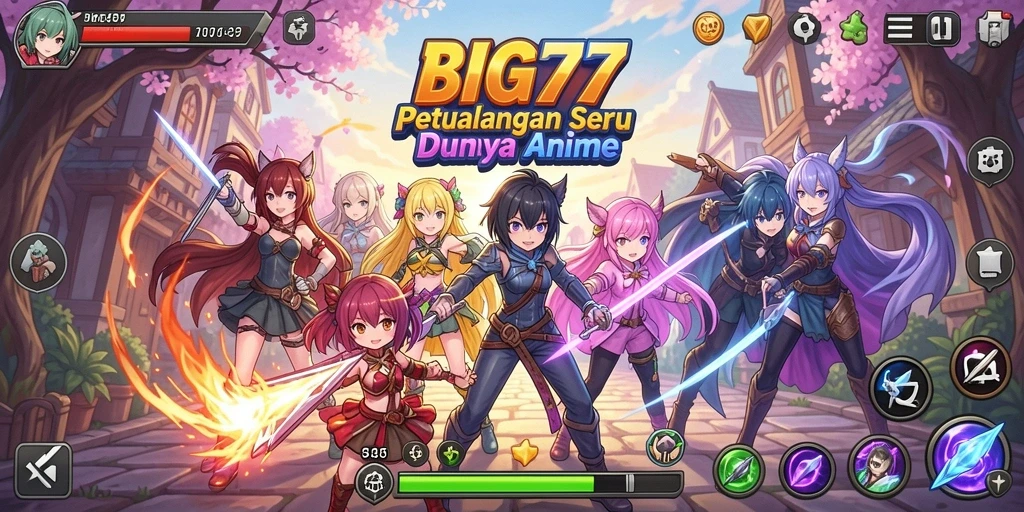 Screenshot utama BIG77 menampilkan aksi seru dalam game Anime.