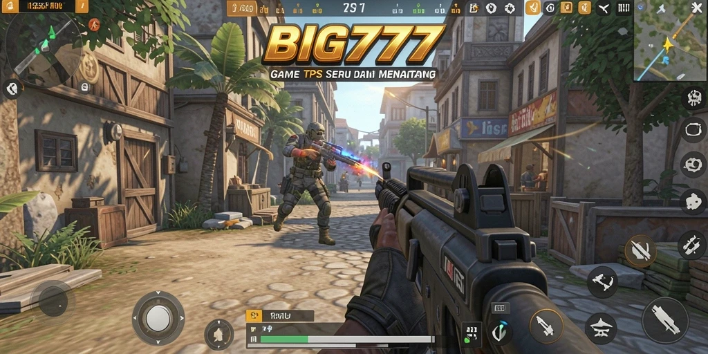 Screenshot gameplay BIG777 yang menunjukkan aksi seru dalam pertempuran TPS.