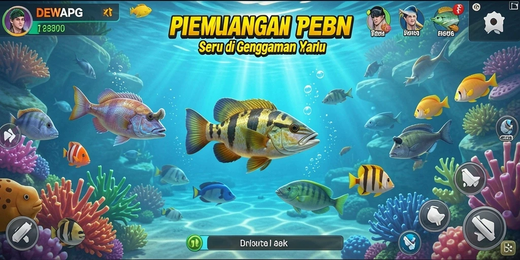 Screenshot gameplay DEWAPG menampilkan aksi menembak ikan yang mendebarkan.