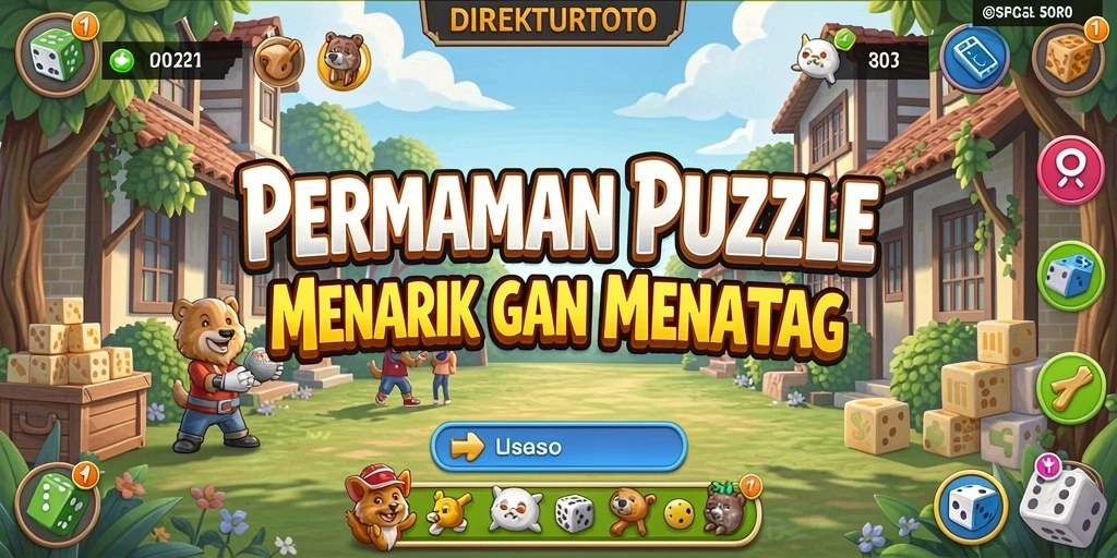 Screenshot utama DIREKTURTOTO menampilkan gameplay seru dalam permainan puzzle.