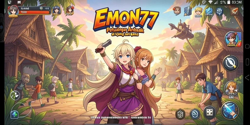 Screenshot gameplay dari EMON77 yang menunjukkan aksi seru.