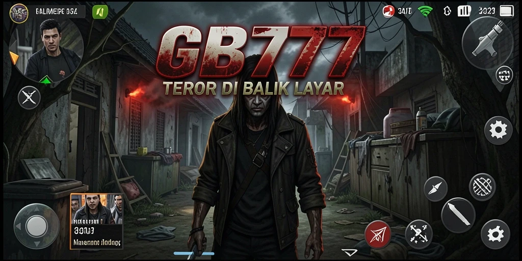 Screenshot gameplay GB777 menunjukkan suasana horor yang mencekam.