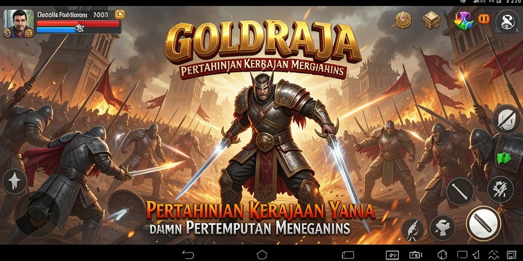 Screenshot mendebarkan dari gameplay Tower Defense GOLDRAJA.