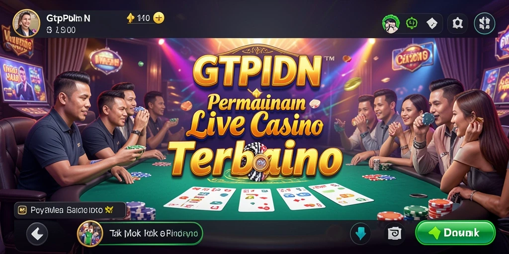 Screenshot utama GTPIDN menampilkan permainan Live Casino yang mendebarkan dan interaktif.