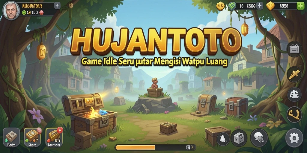 Screenshot gameplay HUJANTOTO menunjukkan karakter yang bekerja otomatis.