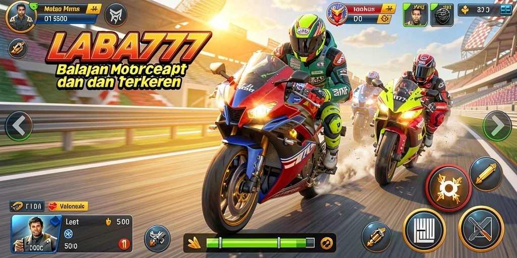 Gameplay seru LABA777 dengan balapan motor yang mendebarkan.