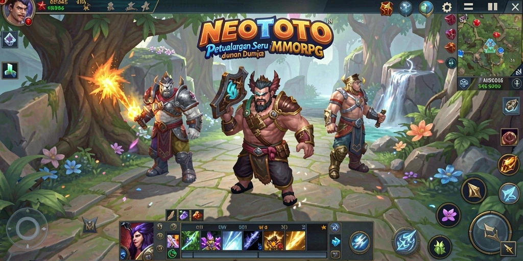 Tampilan gameplay MMORPG dengan aksi seru yang menantang.