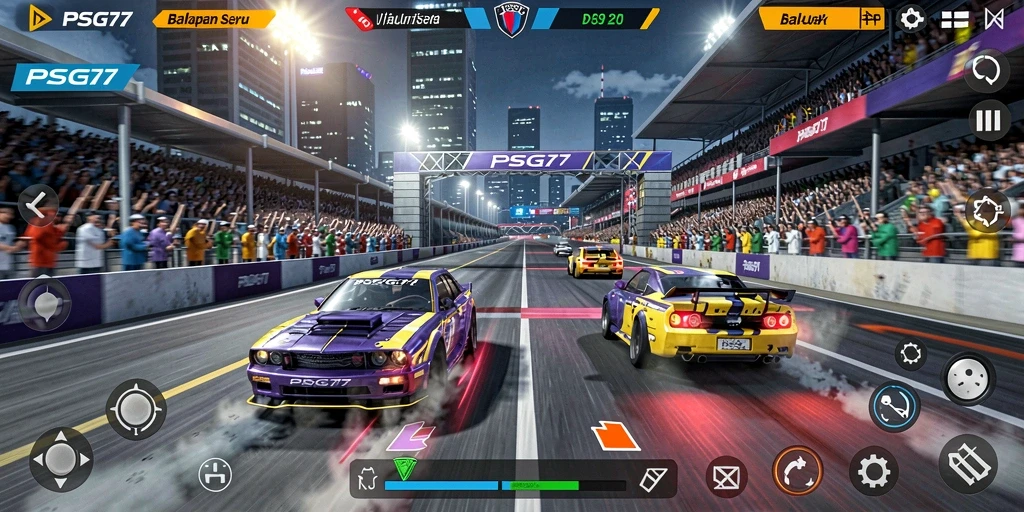 Tampilan gameplay Racing yang mendebarkan dan penuh aksi.
