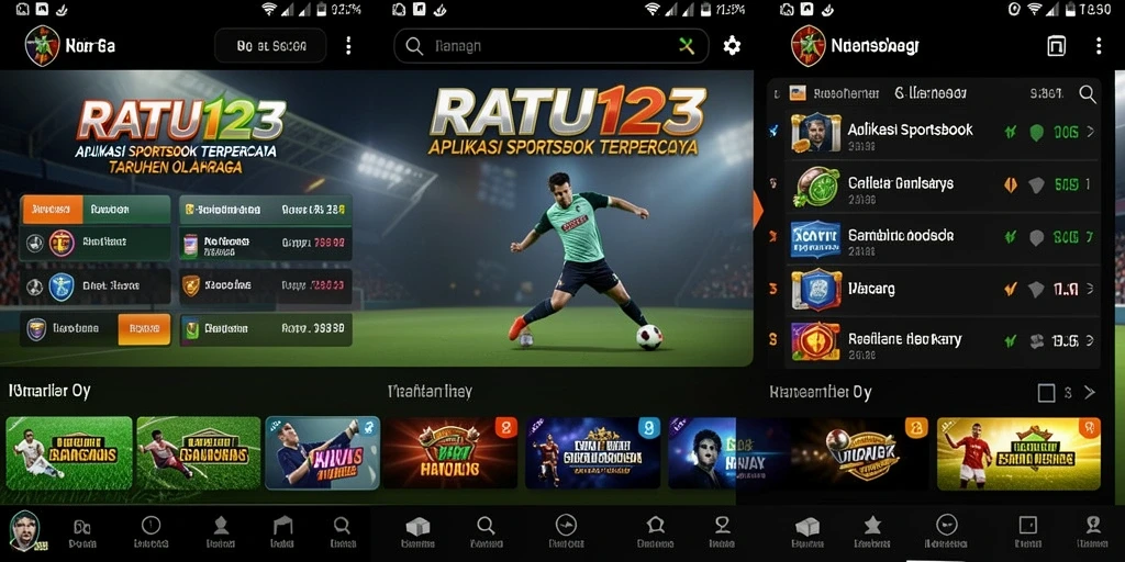 Screenshot gameplay RATU123 yang menampilkan taruhan olahraga.