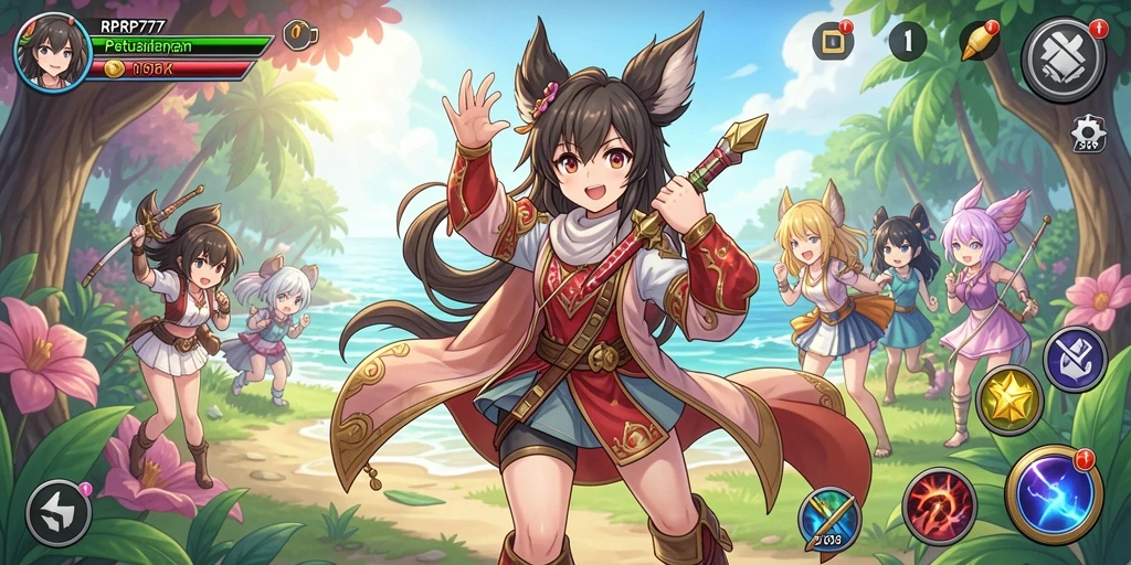 Tampilan gameplay Anime RPRP777 yang mendebarkan.