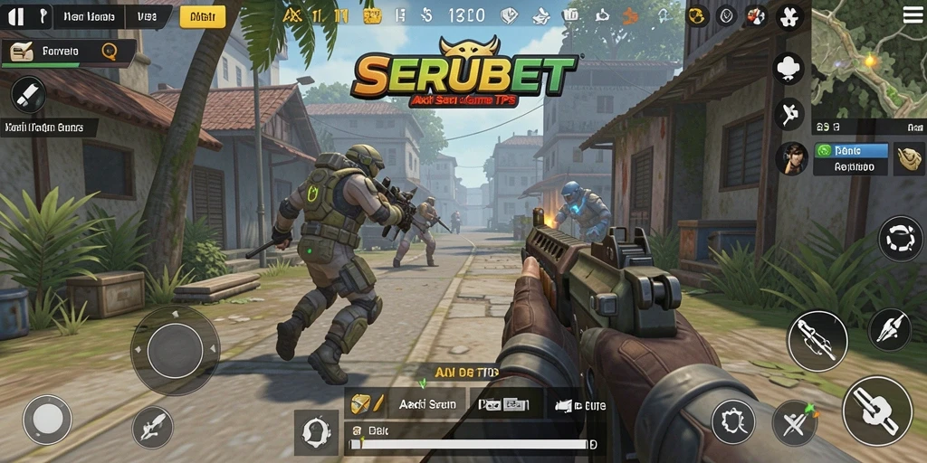 Screenshot gameplay SERUBET menampilkan aksi mendebarkan dalam TPS.