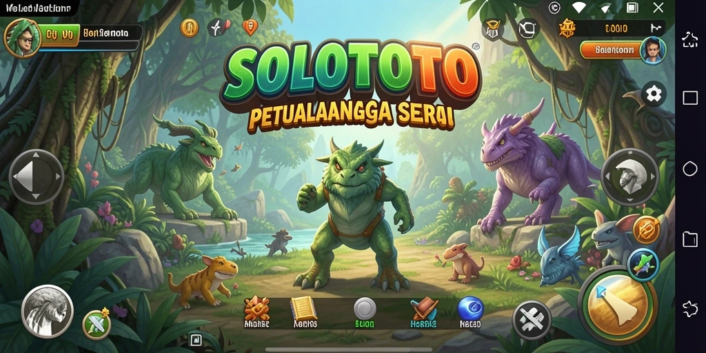 Tangkapan layar SOLOTOTO menampilkan aksi seru dalam petualangan.