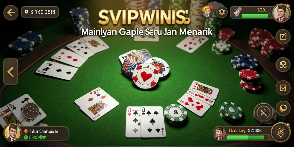 Screenshot gameplay Gaple SVIPWINS yang seru dan kompetitif.