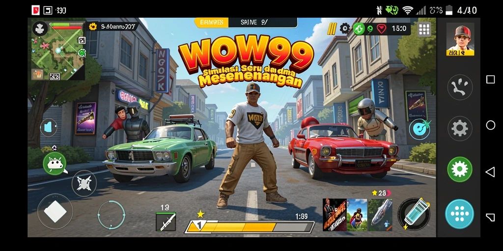 Screenshot gameplay WOW99 yang menampilkan simulasi mendalam dan interaksi pemain.